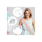 NW NessiWorld casaxmlSMR-D079 Gümüş Renk Kristal Taşlı Parlak Birthday Queen Yazılı Kraliçe Taç 16X17 Cm