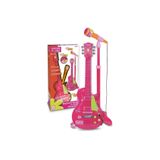 NW NessiWorld Elektronik Ayaklı Mikrofonlu Pembe Gitar
