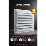 NW NessiWorld Menfez 30X30 cm - Banyo, Tuvalet, Wc Havalandırma Menfezi - Plastik - Beyaz - (Ölçü Seçenekli)