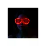 NW NessiWorld xmlsptF010-G132-K Kırmızı Led Işıklı Parti Gözlüğü - Neon Glow Şerit Gözlük 3 Modlu