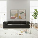 Nwin Home Linea Long 100x300 cm Modern Modüler Köşe Koltuk - Çok Amaçlı Yer Minderi Yatak Dinlenme Seti - Antrasit