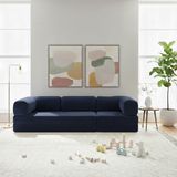 Nwin Home Linea Long 100x300 cm Modern Modüler Köşe Koltuk - Çok Amaçlı Yer Minderi Yatak Dinlenme Seti - Lacivert