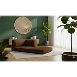 Nwin Home Linea Mini L Köşe Kadife Fitilli Kanepe Çok Amaçlı Yer Minderi Modül Berjer 100X100 - Kahverengi
