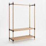 Nwood Modüler Ahşap Raflı Elbise Askısı Açık Gardrop 65x35x150
