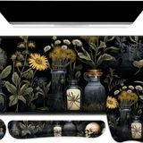 NXZGO Mouse Pad Bilek Destek Seti: Siyah Academia Bilgisayar Masası Mat, Büyük Mousepad + Klavye ve Fare Bilek Dayanakları + Bardak Altlığı, Ergonomik Masa Pedi Kolay Yazma Ağrı kesici - Mistik Yeşil