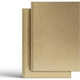 NY 2'li Kahve Kraft Kapaklı, Amerikan Ciltli, 16X24 (Orta Boy), Çizgisiz Not Defteri, 128 Sayfa, 90 Gr. Ivory Kağıt, Kraft Kapak.
