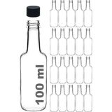 NY Home 100 ml Şeffaf Standart Sosluk 100 cc Sızdırmaz Kapaklı Cam Şişe (20)