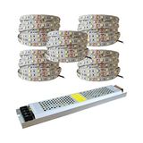 NY Home 25 Metre Şerit LED Beyaz Renk + 12V 33 Amper 400 Watt LED Trafo - 3 Dirençli Double Pcb - Oturma Odası, Yatak Odası ve Mutfak Için Gizli Aydınlatma