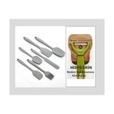 NY Home 6'lı Silikon Mutfak Spatula Seti, Bpa Içermez, Yüksek Isıya Dayanıklı, Gri Renk, Hediye Soyacak ile - 0,5 x 7 cm