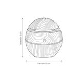 NY Home Ahşap Görünümlü Küre Hava Nemlendirici, LED Rgb Işıklı, Ultrasonik Aroma Difüzör, 10 cm