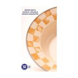 NY Home Beige Dama Desenli Emaye Çukur Makarna ve Salata Tabağı 24CM - 0,60 x 19 x 29 cm