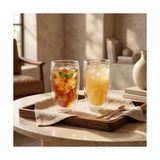 NY Home Borosilikat Cam Bardak, 350 ml Kapasite, Isıya Dayanıklı Yapı, Çift Cidarlı Yalıtım, Ev Ofis Restoran Için Kullanıma Uygun Borosilikat Cam Çay Kahve Espresso Latte Sunum Bardağı - 0 - Siyah