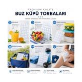 NY Home Buz Küpü Torbası - Pratik Doldurulabilir Buz Yapma Poşeti Sızdırmaz Tek Kullanımlık Buz Küpleri Soğuk Kompres Içecek Soğutma Hızlı ve Hijyenik Çözüm Ev Piknik Kamp Parti Plaj Ofis (20)