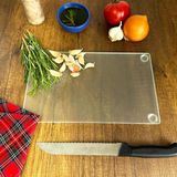 NY Home Cam Kesme Tahtası - Cam Kesme Tablası | (Satina Mat Cam, 17CM x 29CM) - Ahşap