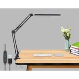 NY Home Dekoratif LED Masa Lambası SY040 USB Kablolu Kademeli 3 Eklemli LED Masa Lambası, Kıskaçlı Model Çalışma Masası Lambası Kitap Okuma Için Işık (SY040 - Siyah)
