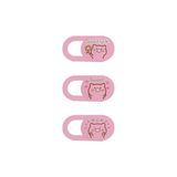 NY Home Kamera Kapatıcı Laptop Tablet Telefon Uyumlu Ultra Ince 0.7 mm Sürgülü Webcam Cover 3m Yapışkan Pembe Pig Desenli 3 Lü Set Çok Renkli
