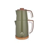NY Home KCM336 Nihavend Çay Makinesi | 1,7l Su Isıtıcı & 1,2l Demlik | Paslanmaz Çelik | Sıcak Tutma Fonksiyonu | Enerji Tasarrufu - 1650 W