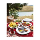 NY Home Sert Plastik Servis Tabak 6'lı Set 25 cm – Kırılmaz, Yıkanabilir, Piknik, Servis ve Sunum Tabağı - 0,60 x 19 x 29 cm