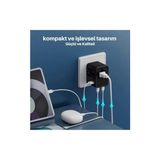 NY Home Universal Seyahat Adaptörü, 25W Gan Hızlı Şarj, 2x Usb-C + 1x Usb-A, Universal Travel Adapter, Priz Dönüştürücü, 200+ Ülke Uyumlu, Çoklu Cihaz Şarj, Kompakt Tasarım