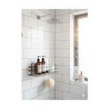 NY Home Yapışkanlı Siyah Banyo ve Mutfak Rafı – Tek Katlı Düz Şampuanlık ve Baharatlık, Delmeden Montaj, Matkap Vida Gerektirmeyen Su Geçirmez Duvar Organizeri (2 Adet)
