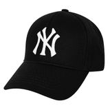 NY Nakış Logolu Spor Beyzbol Şapkası Erkek Unisex Ayarlanabilir Metal Tokalı Kep SİYAH
