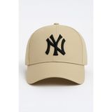 Ny New York Nakış Unisex Beyzbol Bej Şapka Kadın Şapka Erkek Şapka Yazlık Şapka - Standart - Bej - Siyah