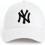 Ny New York Nakış Unisex Beyzbol Beyaz Şapka Kadın Şapka Erkek Şapka Yazlık Şapka - Standart - Beyaz - Siyah