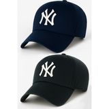 Ny New York Nakış Unisex Beyzbol Lacivert ve Siyah Şapka Kadın Şapka Erkek Şapka Yazlık Şapka - Standart - Lacivert - Siyah