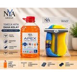 Nya Group Premium Araç Cam Temizlik Seti – 3 Litre 4 Mevsim Cam Suyu + 4'lü Mikrofiber Bez + Sünger + Cam Çek