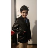Nyc Çocuk Ceket Hakiki Deri - 001 Siyah - XL