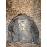 Nyc Deri Erkek Ceket Slim-Fit Biker Model Motorcu Tarzı Eskitme - Siyah - 5XL