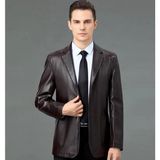 Nyc Deri Ince Kesit Blazer Klasik Ceket - M - Koyu Kahve