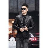 Nyc Deri Slim Fit Erkek Ceket - 001 Siyah - XL