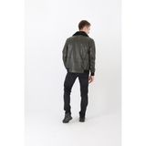 Nyc Giyim Pilot Mont Deri Blazer Erkek - 4XL - Yeşil