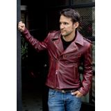 Nyc Giyim Tekstil Prof Model Silme Hakiki Koyun Derisi Bordo Renk Biker Mont