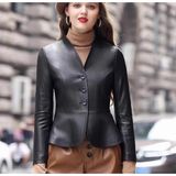 Nyc Kadın Deri Slim Fit Ceket - 3XL - 01 Siyah