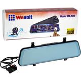 NYF MB-500 Wevolt DVR Kayıt Cihazı 10 inç Dikiz Ayna Ekranlı Çift Kameralı (128 GB Destekli) - Siyah