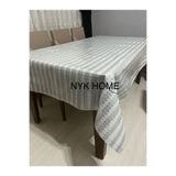 NYK HOME Hasır Desen Lüks Pvc Silinebilir Masa Örtüsü Tüm Renk Ve Ölçüler BEYAZ GRİ RENK