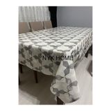 NYK HOME Hasır Desen Lüks Pvc Silinebilir Masa Örtüsü Tüm Renk Ve Ölçüler KREM GRİ RENK