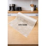 NYK HOME Raf Örtüsü Dolap Örtüsü Pvc deliksiz Üstü Şeffaf kaplama Dantel 1, sınıf malzeme KREM RENK