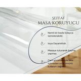 NYK Home Şeffaf Kalın Masa Örtüsü 1,00 Milim Net Kalınlık Kesinlikle Daha Ince Değil Tüm Ölçüler Mevcuttur - 50 x 80 cm