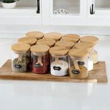 Nyl Home 12'li Bambu Kapaklı Baharatlık Seti Etiket+Kaşık Hediyeli 200 ml