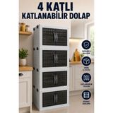 Nyl Home 4 Katlı Katlanabilir Modüler Dolap – Ofis Kiler Banyo Mutfak Düzenleyici Istiflenebilir Çok Amaçlı Dolap 45 L - Beyaz