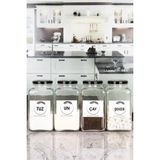 Nyl Home 4'lü Dekoratif Mutfak Düzenleyici Un, Tuz, Çay, Şeker 3000 cc Siyah Metal Kapak