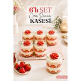 Nyl Home 6'lı Cam Magnolya Kasesi Seti – Puding Cup Dondurma Servis Sunum Magnolia Kase Takımı