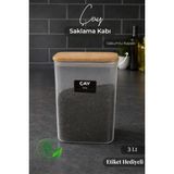 Nyl Home Ahşap Vakumlu Kapaklı Çay Saklama Kutusu Kavanozu 3000 ml Akrilik