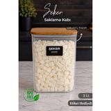 Nyl Home Ahşap Vakumlu Kapaklı Şeker Saklama Kutusu Kavanozu 3000 ml Akrilik