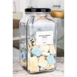 Nyl Home Dekoratif Bulaşık Makinesi " Tablet " Kavanozu Cam 3000 ml Siyah Metal Kapaklı (120 Tablet)