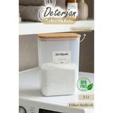 Nyl Home Doğal Ahşap Vakumlu Kapak Toz Deterjan Kutusu 3 Litre