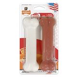 Nylabone 982903 Dura Power Chew, kemik şeklinde, pastırma ve tavuk aromalı ikili paket, orta boy köpekler için (16 kg'a kadar), M